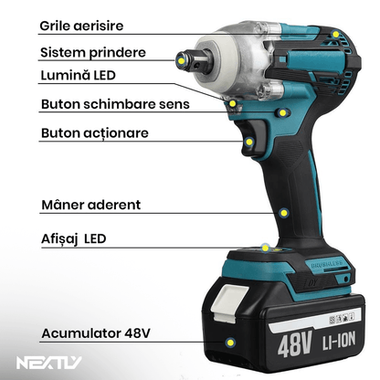 Set masina de gaurit si insurubat cu impact - 48V, 4500rpm, 330Nm