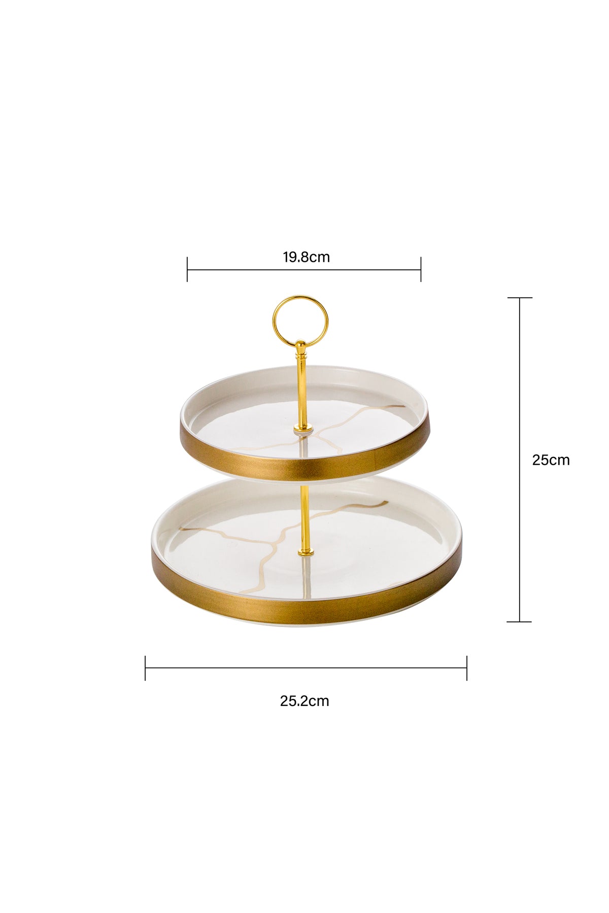 Suport Prăjituri Etajat din Porțelan, 2 Niveluri, 25 cm - Infinity collection