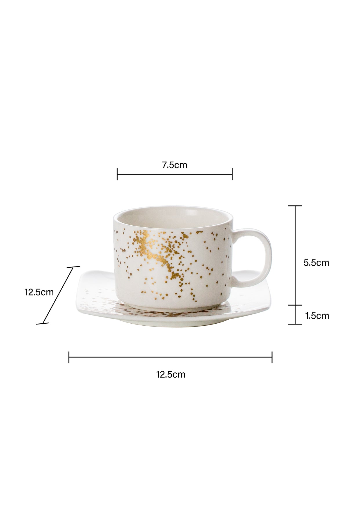 Set de 6 cești cu 6 farfurioare, 180 ml - Sprinkles Collection