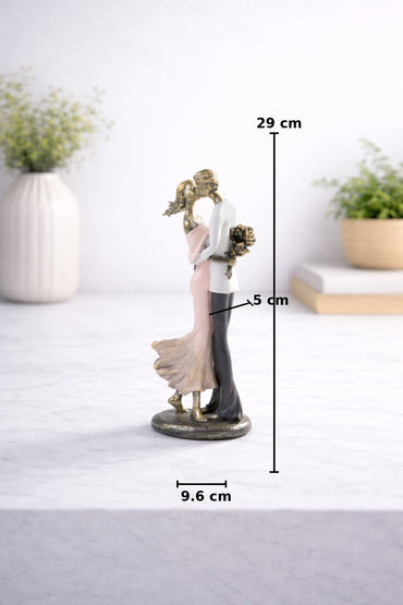 Figurină decorativă cuplu îndrăgostit, design romantic, 29 cm