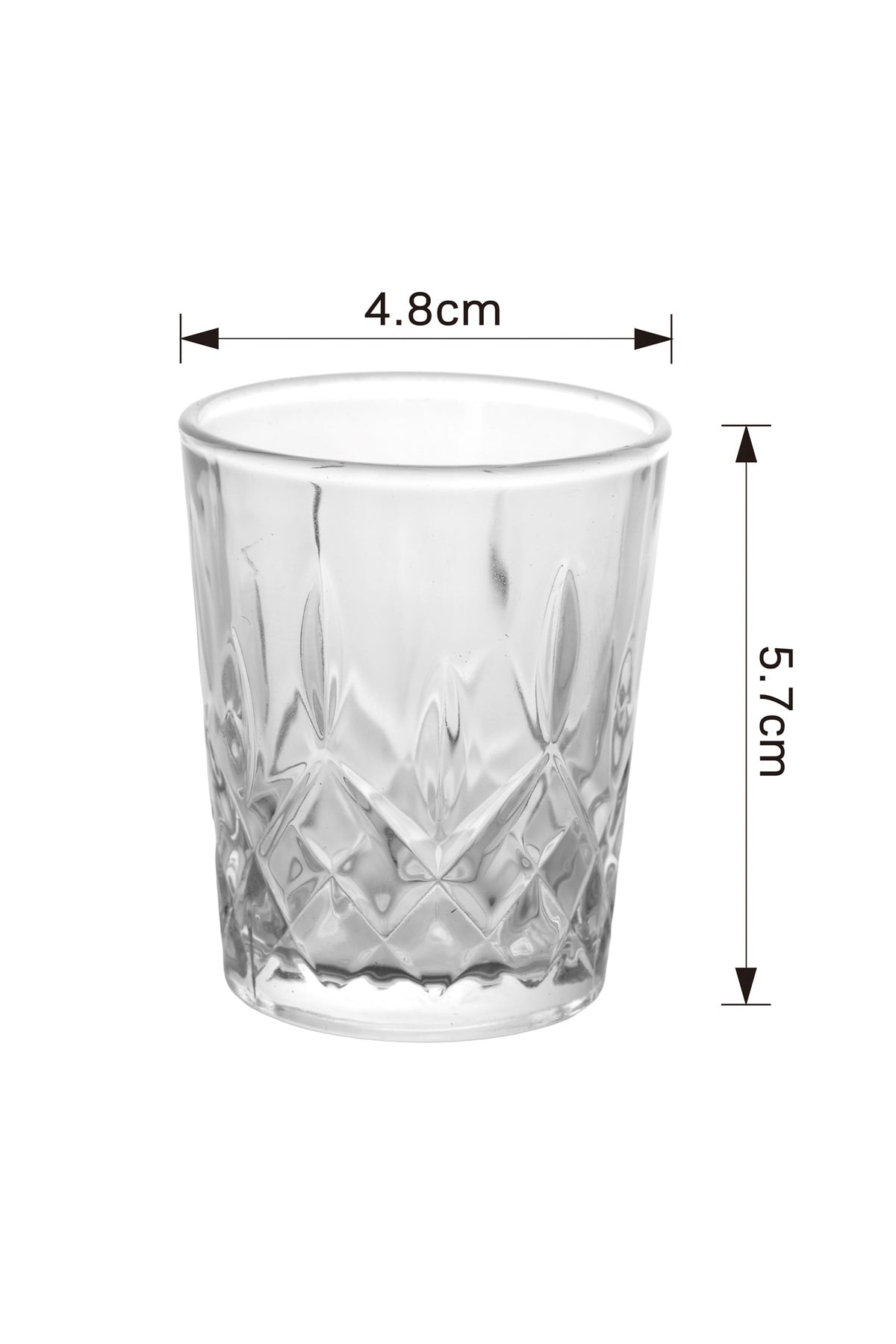 Set 6 pahare shot din sticlă 70 ml