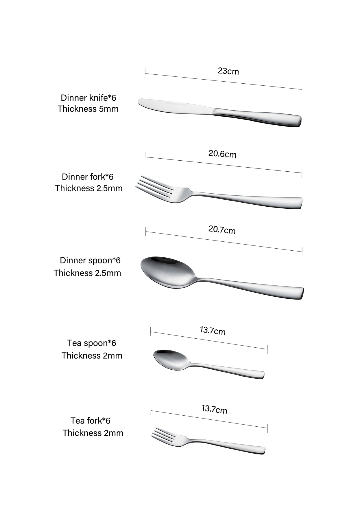 Set 30 Tacâmuri de Masă pentru 6 persoane, Inox 18/10 – Argintiu Lucios