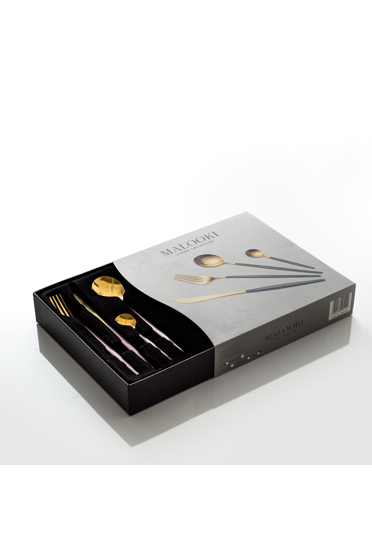 Set tacâmuri 24 piese inox 18/10 auriu bicolor – linguri, furculițe, cuțite