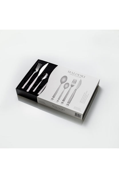 Set Tacâmuri 24 Piese pentru 6 persoane, Inox premium, Argintiu – Artisan Weave