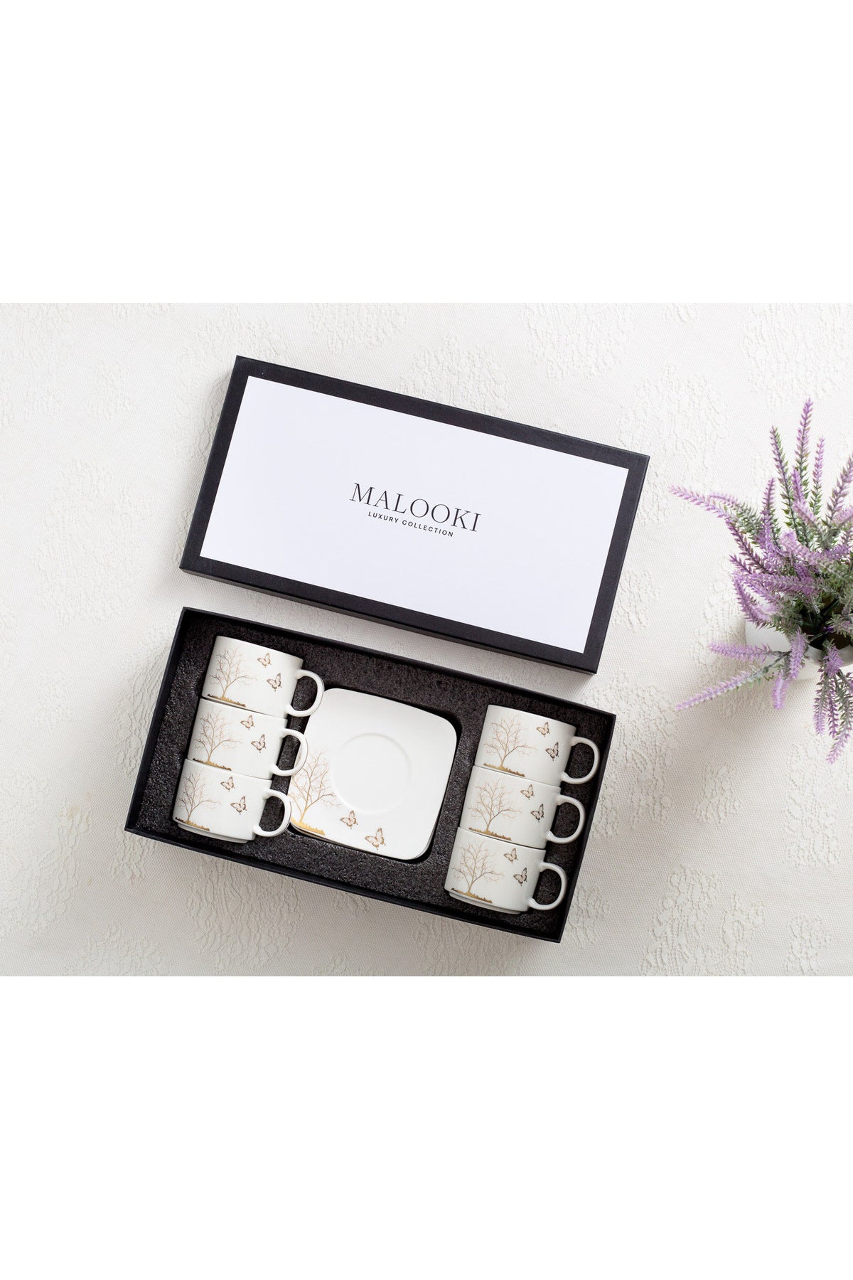 Set de 6 cești cu 6 farfurioare, 180 ml - Lifetree Collection
