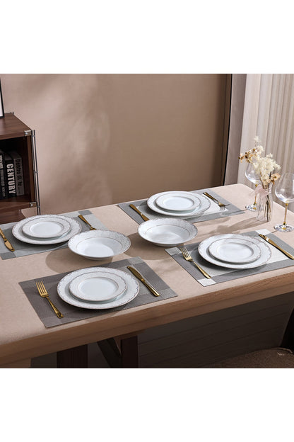 Serviciu de Masă 6 persoane Golden Heritage din Porțelan, 18 Piese, Design Clasic Oriental Auriu
