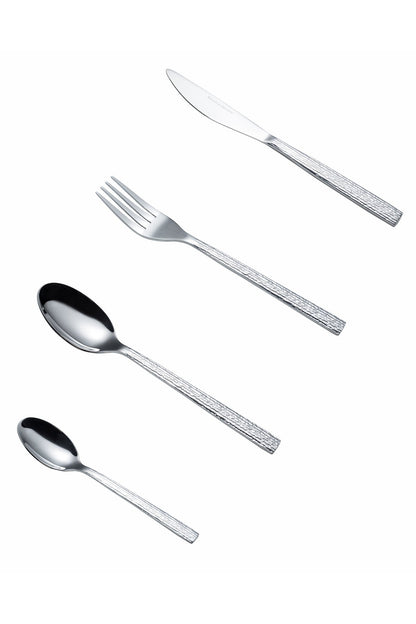 Set Tacâmuri 24 Piese pentru 6 persoane, Inox premium, Argintiu – Artisan Weave