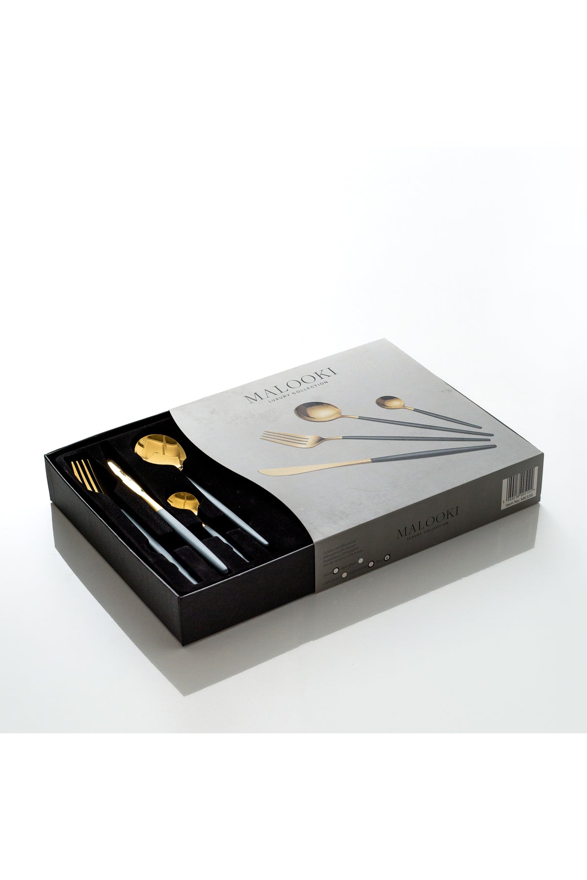 Set tacâmuri 24 piese inox 18/10 auriu bicolor – linguri, furculițe, cuțite