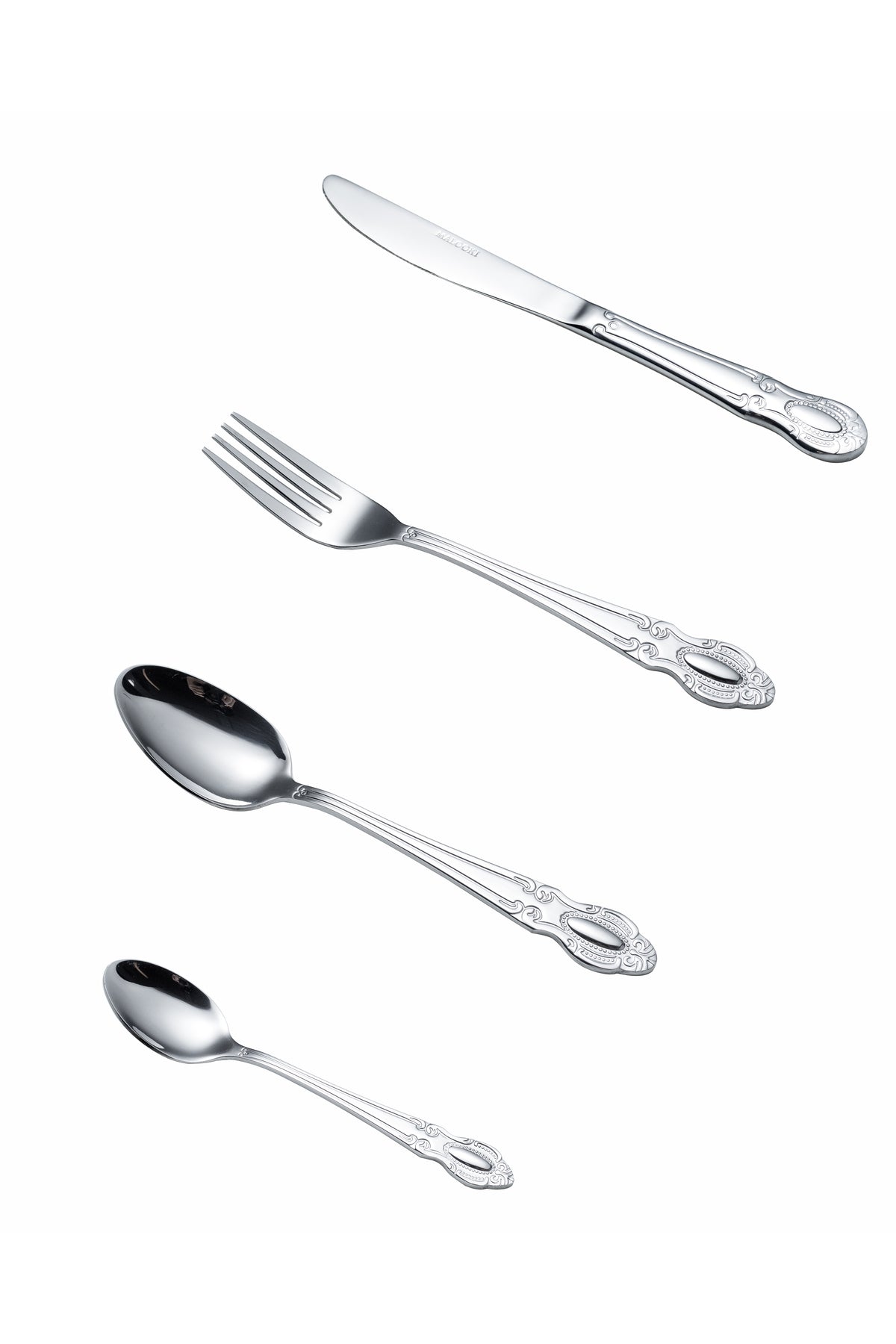 Set Tacâmuri 24 Piese pentru 6 persoane, Inox premium, Argintiu – Noble Heritage