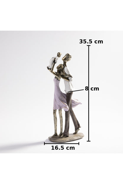Figurină decorativă familie cu copil, statuetă romantică 35.5 cm