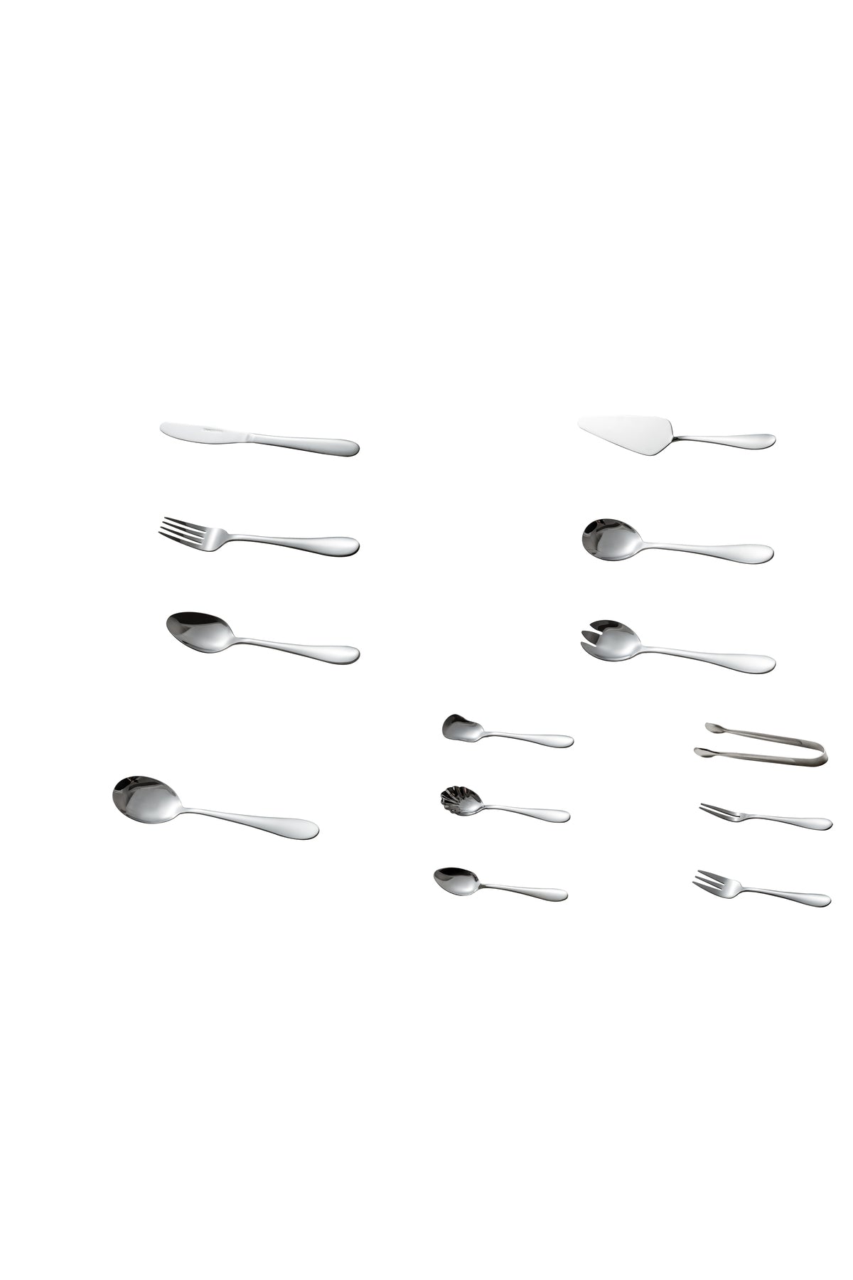 Set Tacâmuri 70 Piese pentru 12 persoane, Inox Premium– Argintiu Set Complet cu Accesorii de Servire