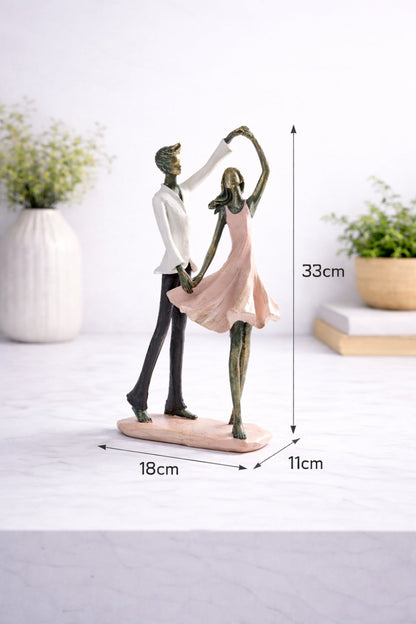 Figurină decorativă familie cu copil pe umeri, statuetă rășină 37 cm