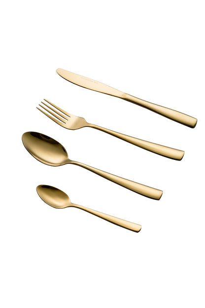 Set tacamuri 24 piese, pentru 6 persoane, Inox premium - Auriu