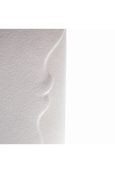 Vază Decorativă din Ceramică "Silhouette", Design Profil Uman, 30 cm - Bej cu efect granulat