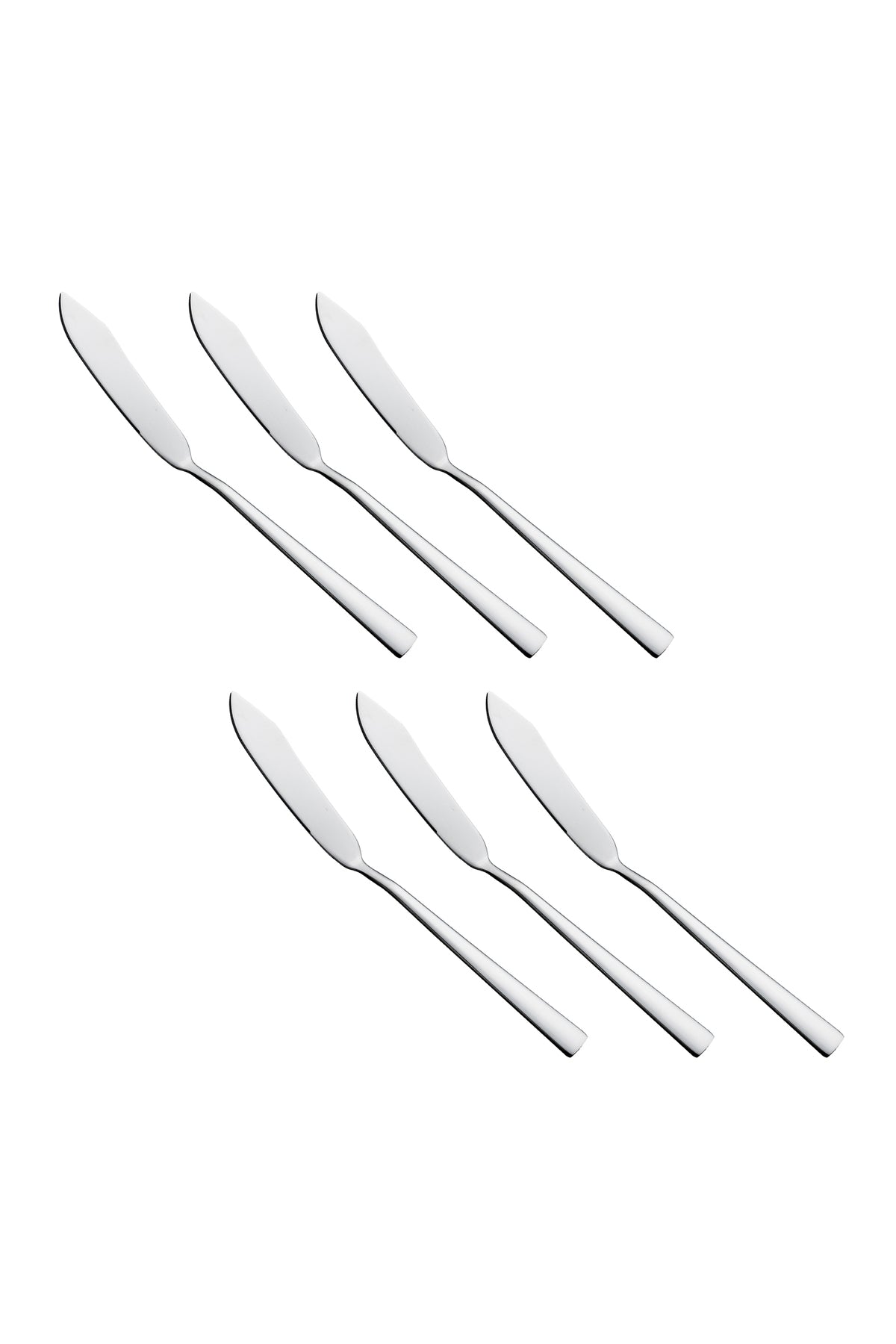 Set 6 Cuțite pentru Pește din Inox Premium – Argintiu Lucios