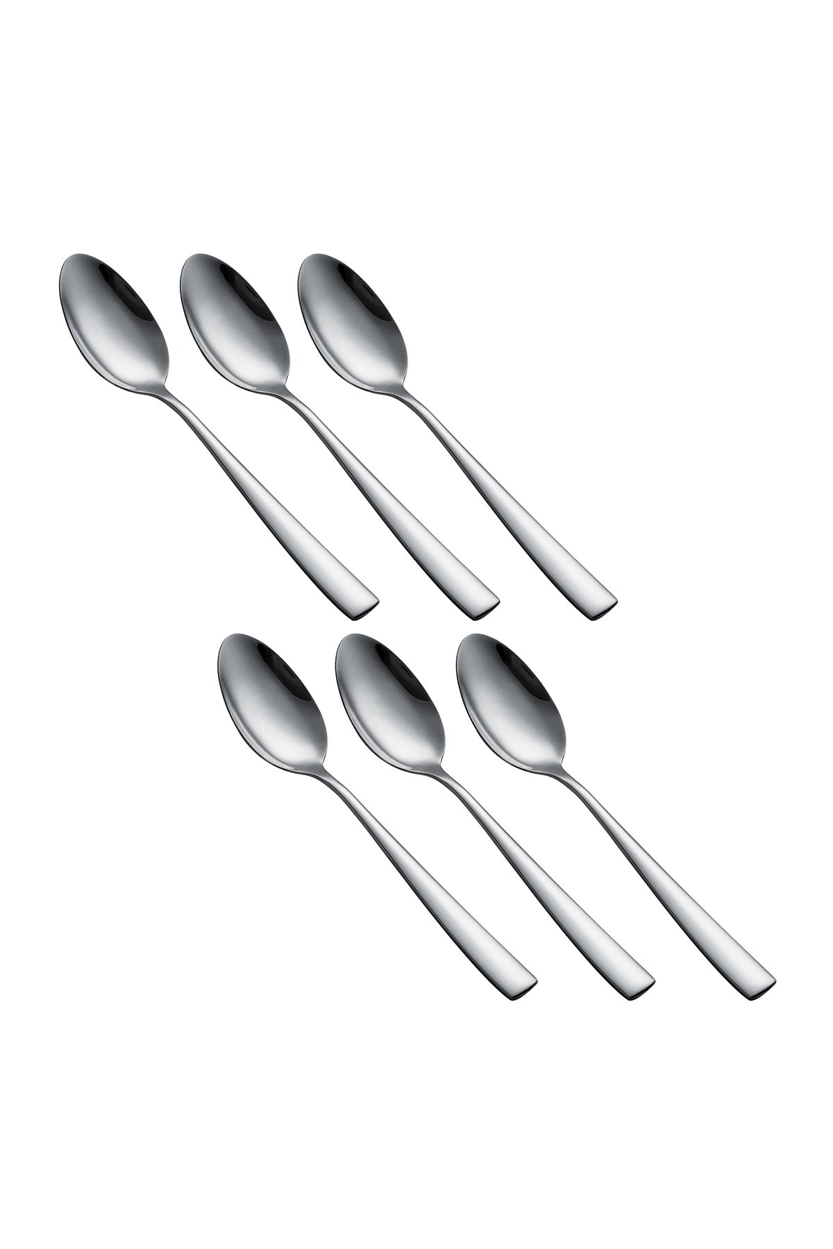 Set 6 Linguri de Masă din Inox Premium – Argintiu Lucios