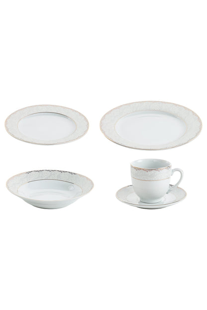 Serviciu de Masă 6 persoane Golden Heritage din Porțelan , 30 piese, Design Clasic Oriental Auriu