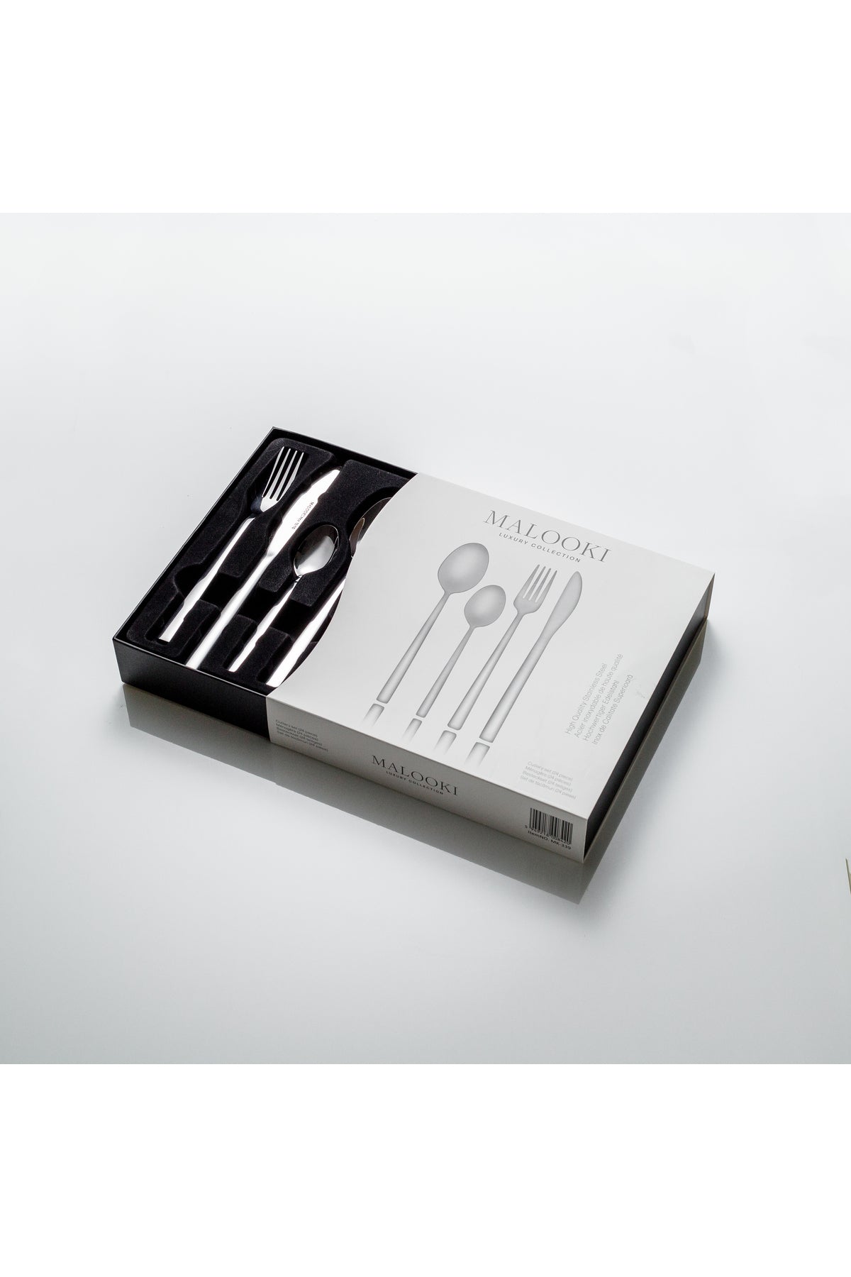 Set Tacâmuri modern 24 Piese pentru 6 persoane, Inox premium - Argintiu