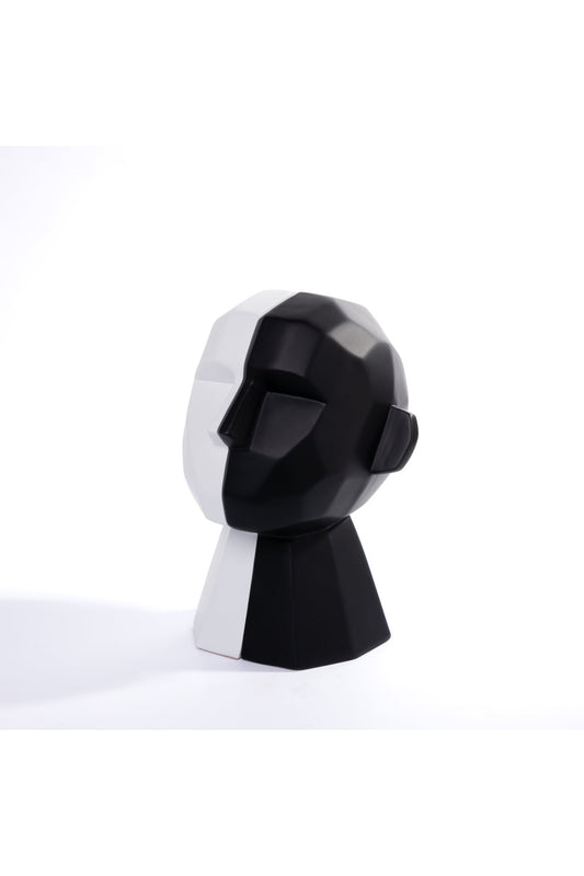 „Duo-Mind” – Bust decorativ geometric bicolor – 23 cm