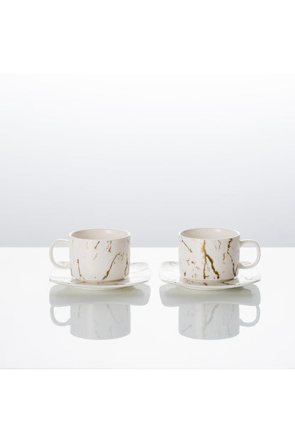 Set de 2 cești cu 2 farfurioare, 180 ml - Marble Collection