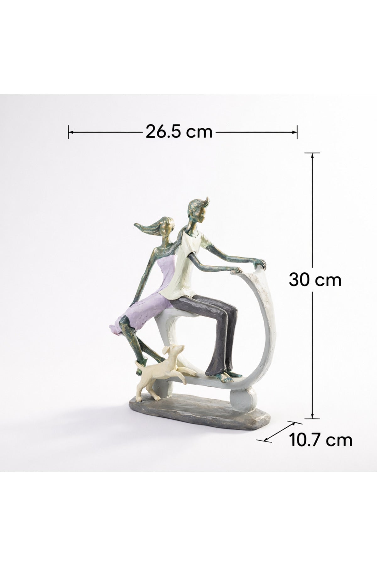 Statuetă Decorativă "Together Ride" cu Cuplu pe Scuter – 30 cm