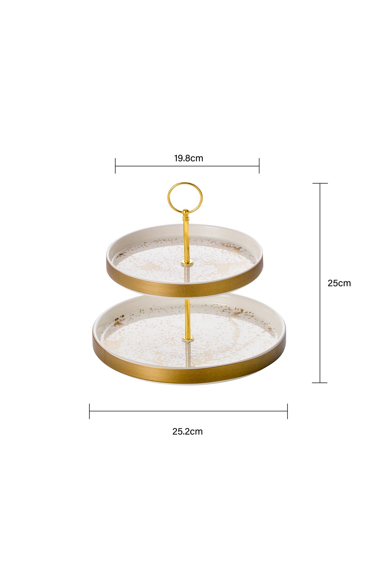 Suport Prăjituri Etajat din Porțelan, 2 Niveluri, 25 cm - Sprinkles collection