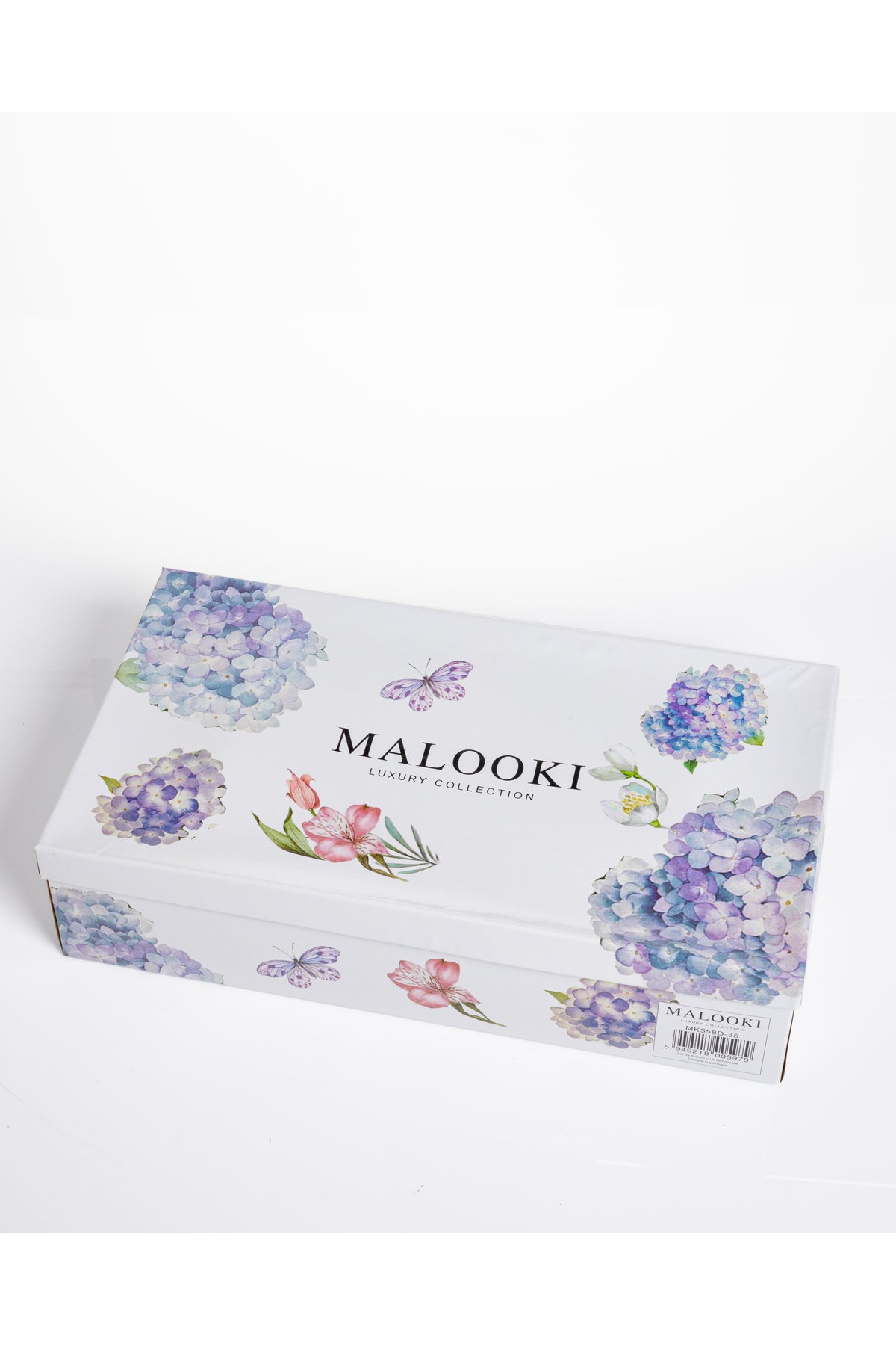 Set 6 cești cafea Lilac–porțelan floral cu hortensii și fluturi - 12 piese cu farfurioare