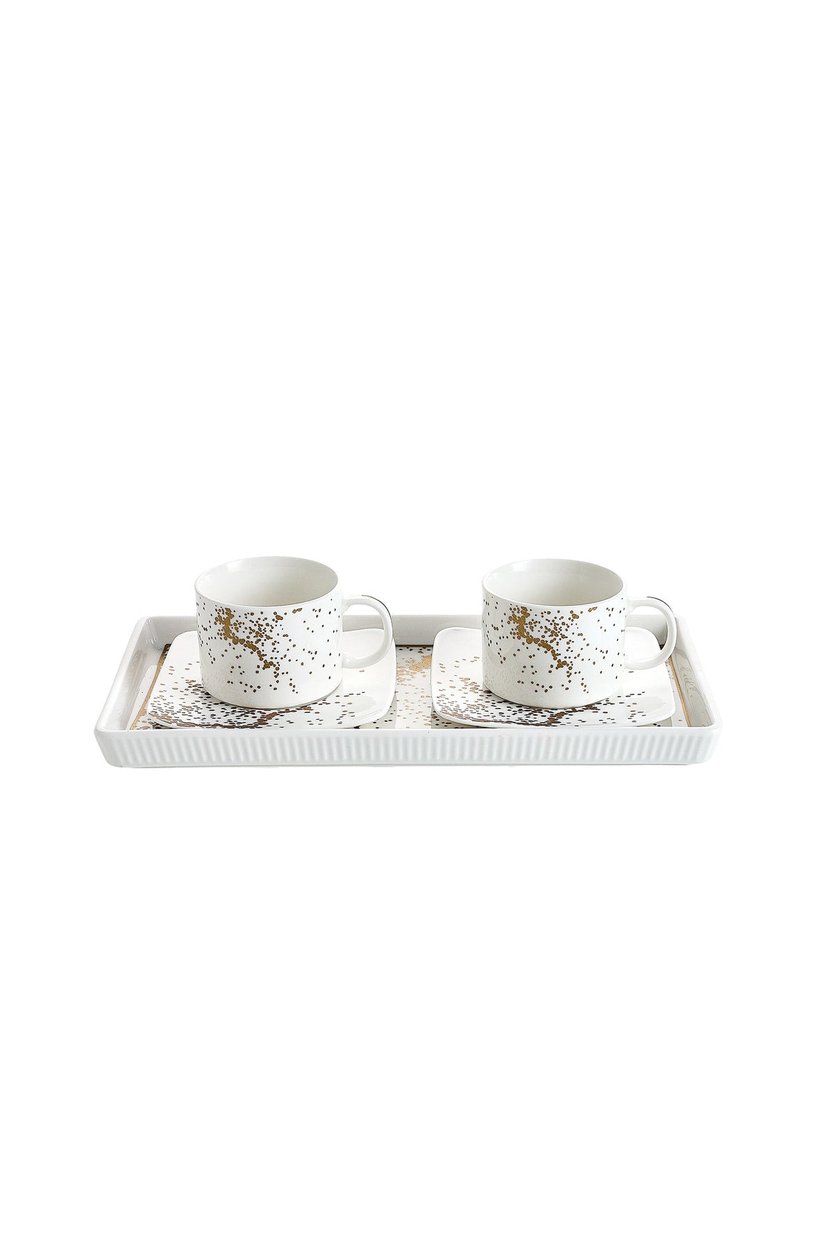 Set 2 cești cu 2 farfurioare și platou din porțelan, 180 ml - Sprinkles collection