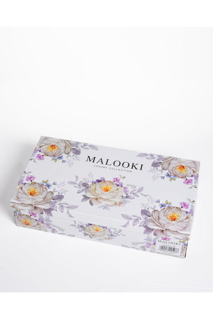Set 6 cești cafea Provence – porțelan floral cu trandafiri și lavandă, 12 piese cu farfurioare
