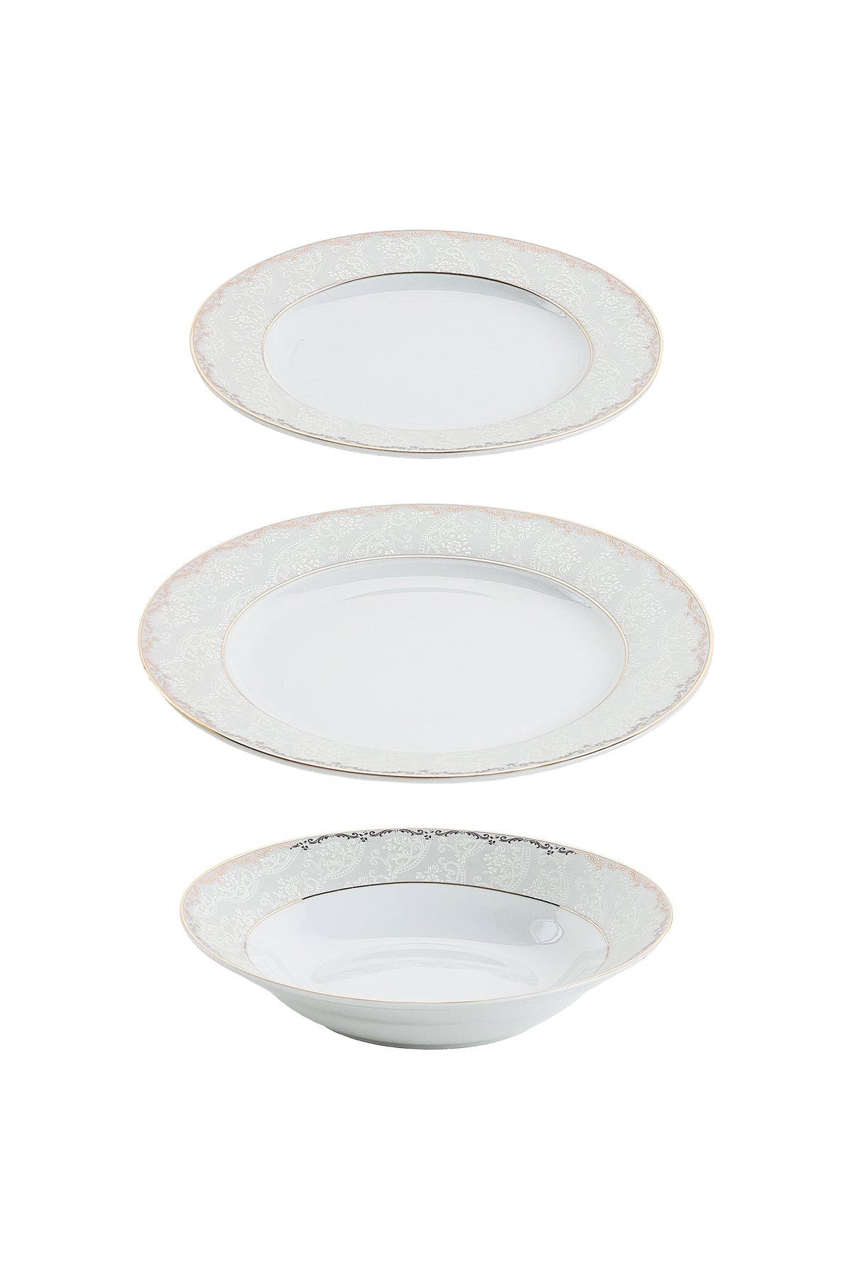 Serviciu de Masă 6 persoane Golden Heritage din Porțelan, 18 Piese, Design Clasic Oriental Auriu
