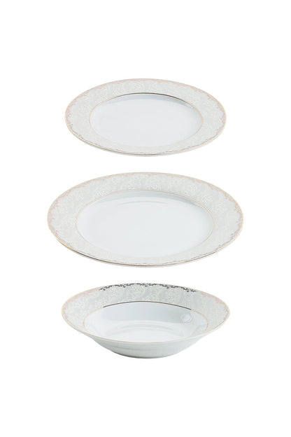 Serviciu de Masă 6 persoane Golden Heritage din Porțelan, 18 Piese, Design Clasic Oriental Auriu