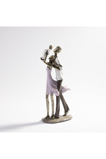 Figurină decorativă familie cu copil, statuetă romantică 35.5 cm
