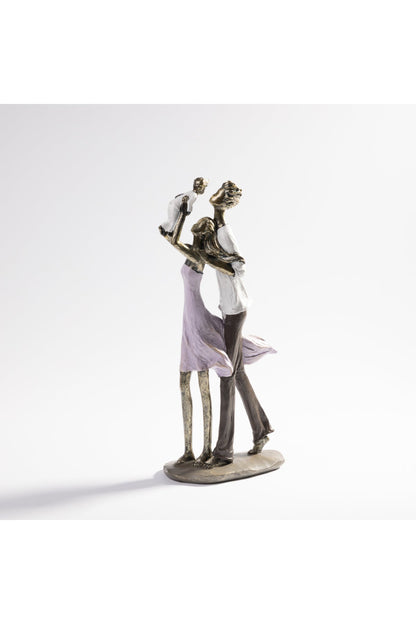 Figurină decorativă familie cu copil, statuetă romantică 35.5 cm