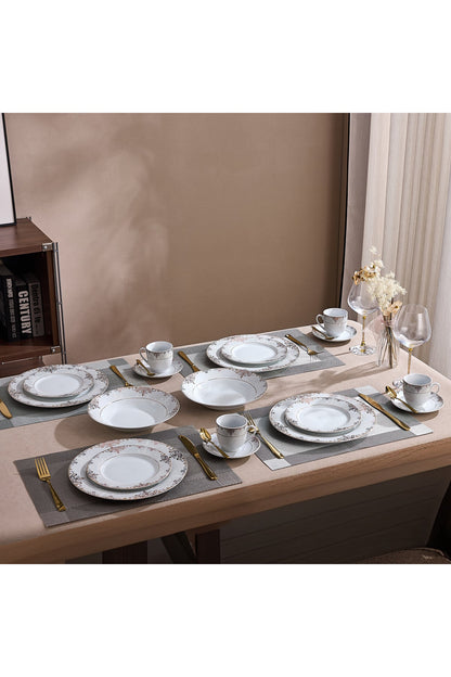 Serviciu de Masă 6 persoane Imperial Gold Medallion din Porțelan , 30 piese, Design Baroc Regal