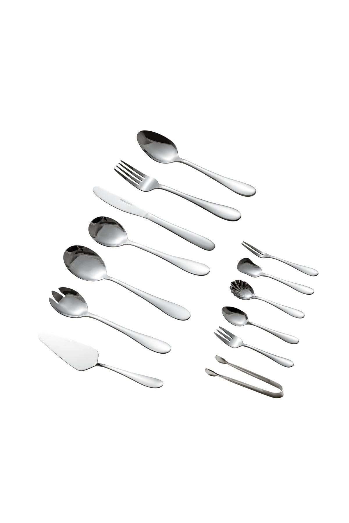Set Tacâmuri 70 Piese pentru 12 persoane, Inox Premium– Argintiu Set Complet cu Accesorii de Servire