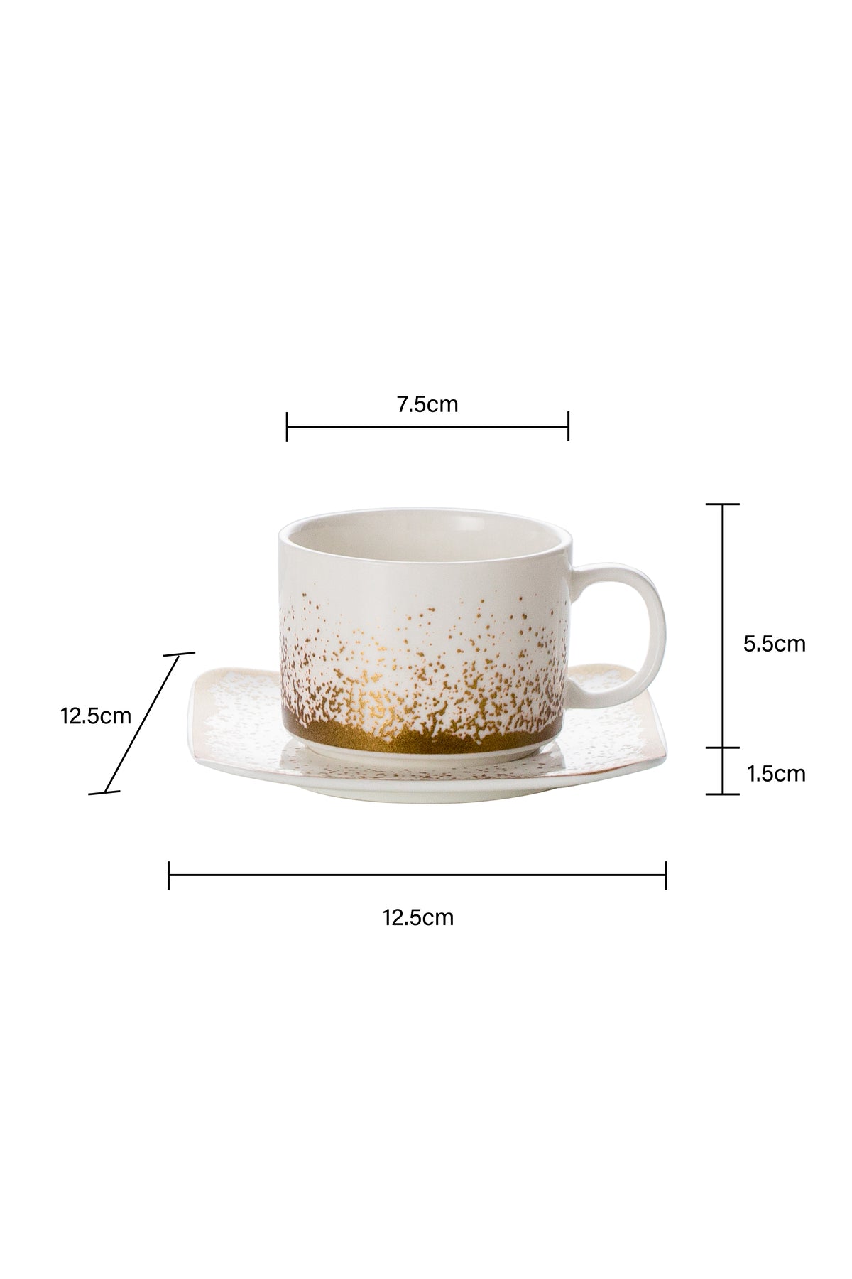 Set de 2 cești cu 2 farfurioare, 180 ml - Snowing Collection