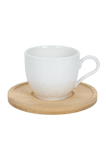Set de 6 cesti de 200 ml, cu 6 farfurioare