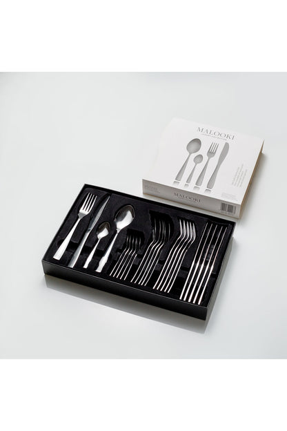 Set Tacâmuri 24 Piese pentru 6 persoane, Inox premium – Finisaj Argintiu Lucios