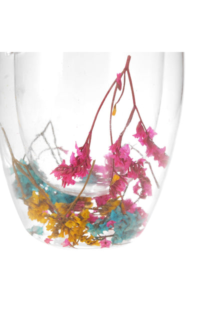 Cană din Sticlă cu Pereți Dubli "Luna" cu Flori Uscate Multicolore – 350 ml