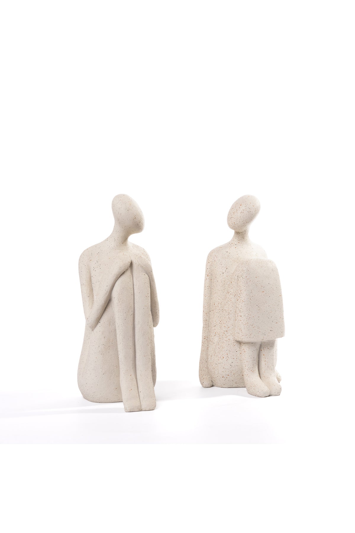 Set statuete „Dialog Tăcut” – finisaj piatră – 19 cm