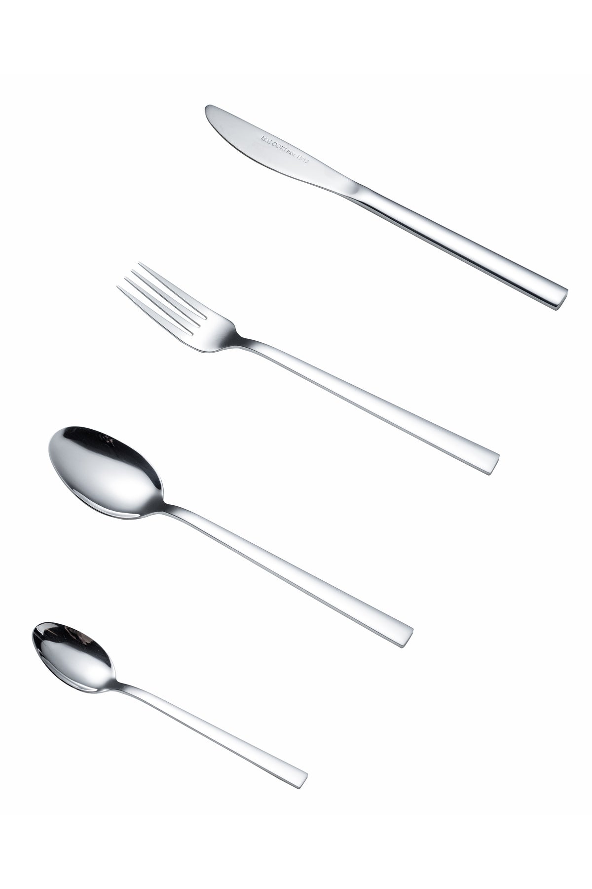 Set Tacâmuri modern 24 Piese pentru 6 persoane, Inox premium - Argintiu