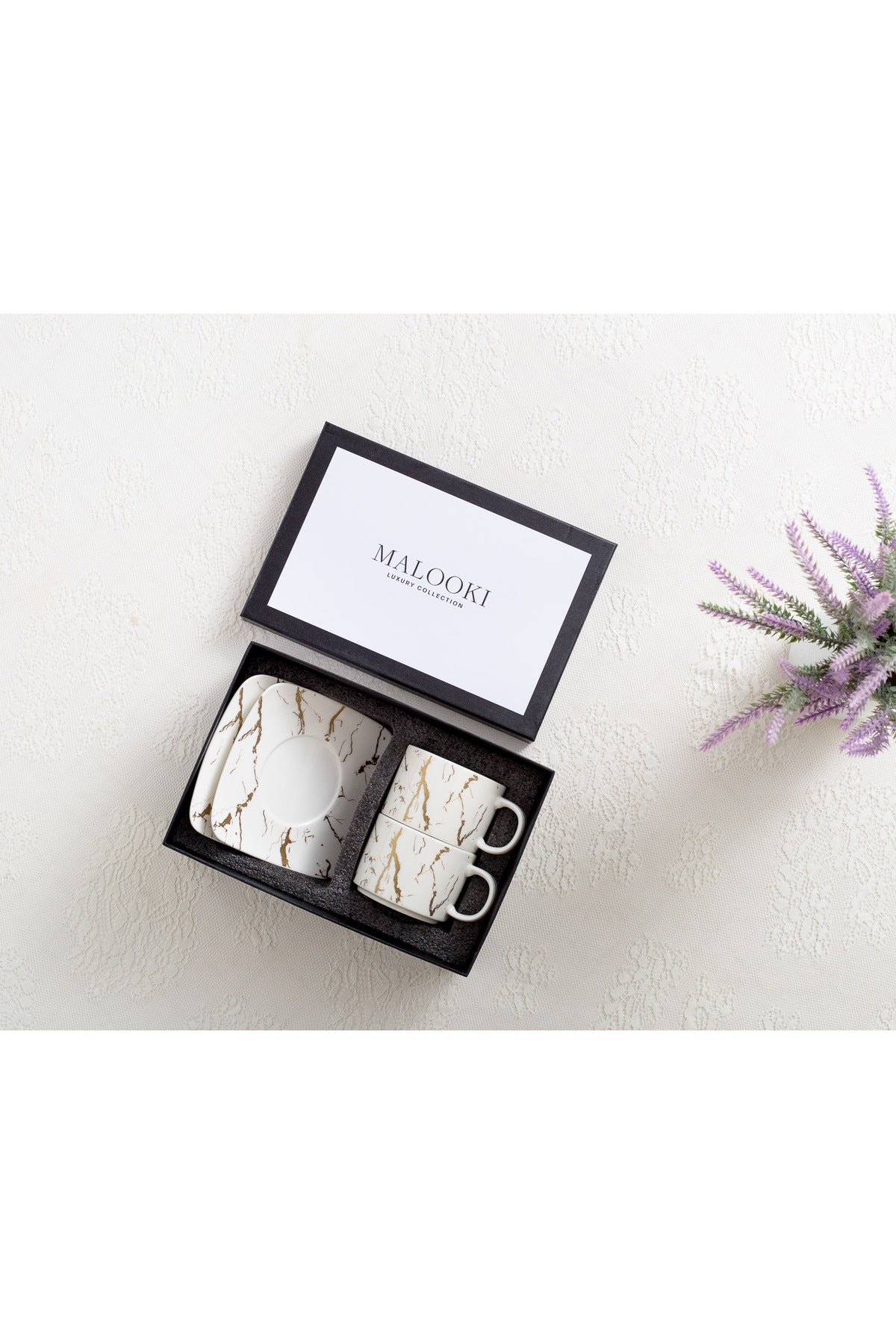 Set de 2 cești cu 2 farfurioare, 180 ml - Marble Collection