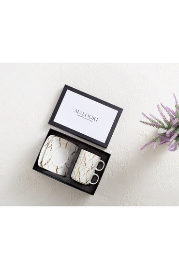 Set de 2 cești cu 2 farfurioare, 180 ml - Marble Collection