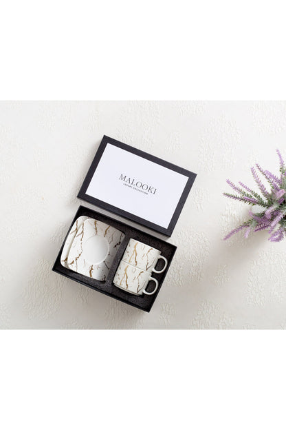 Set de 2 cești cu 2 farfurioare, 180 ml - Marble Collection