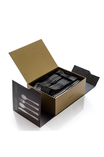 Set Tacâmuri 48 Piese pentru 12 persoane, Inox premium - Finisaj Argintiu Texturat