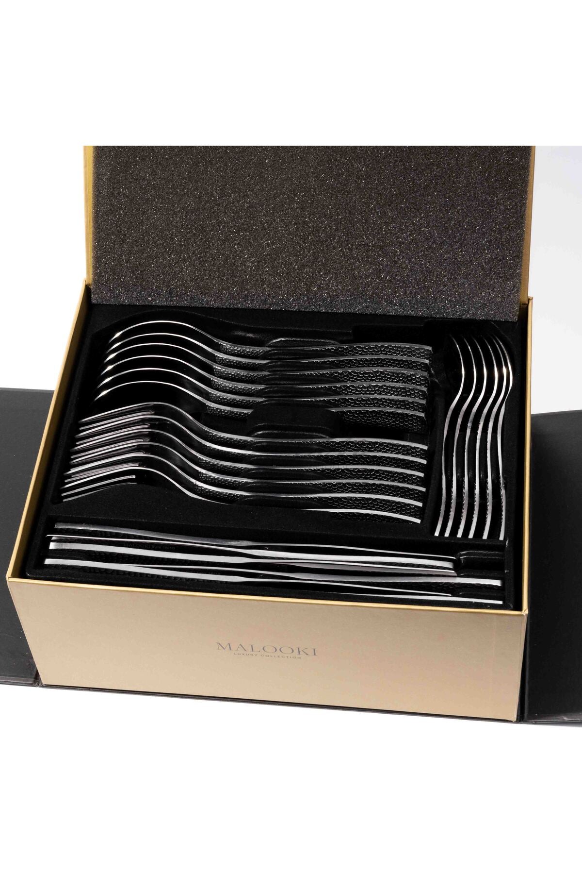 Set Tacâmuri 48 Piese pentru 12 persoane, Inox premium - Finisaj Argintiu Texturat