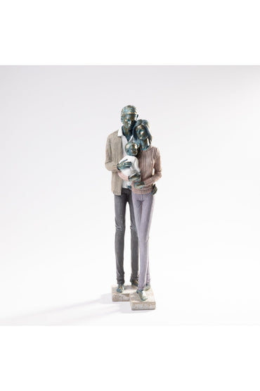 Statuetă Familie cu Copil – Sculptură Decorativă Modernă