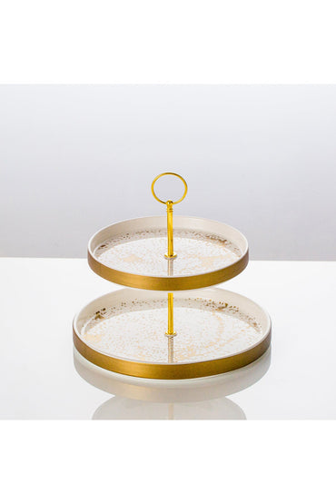 Suport Prăjituri Etajat din Porțelan, 2 Niveluri, 25 cm - Sprinkles collection