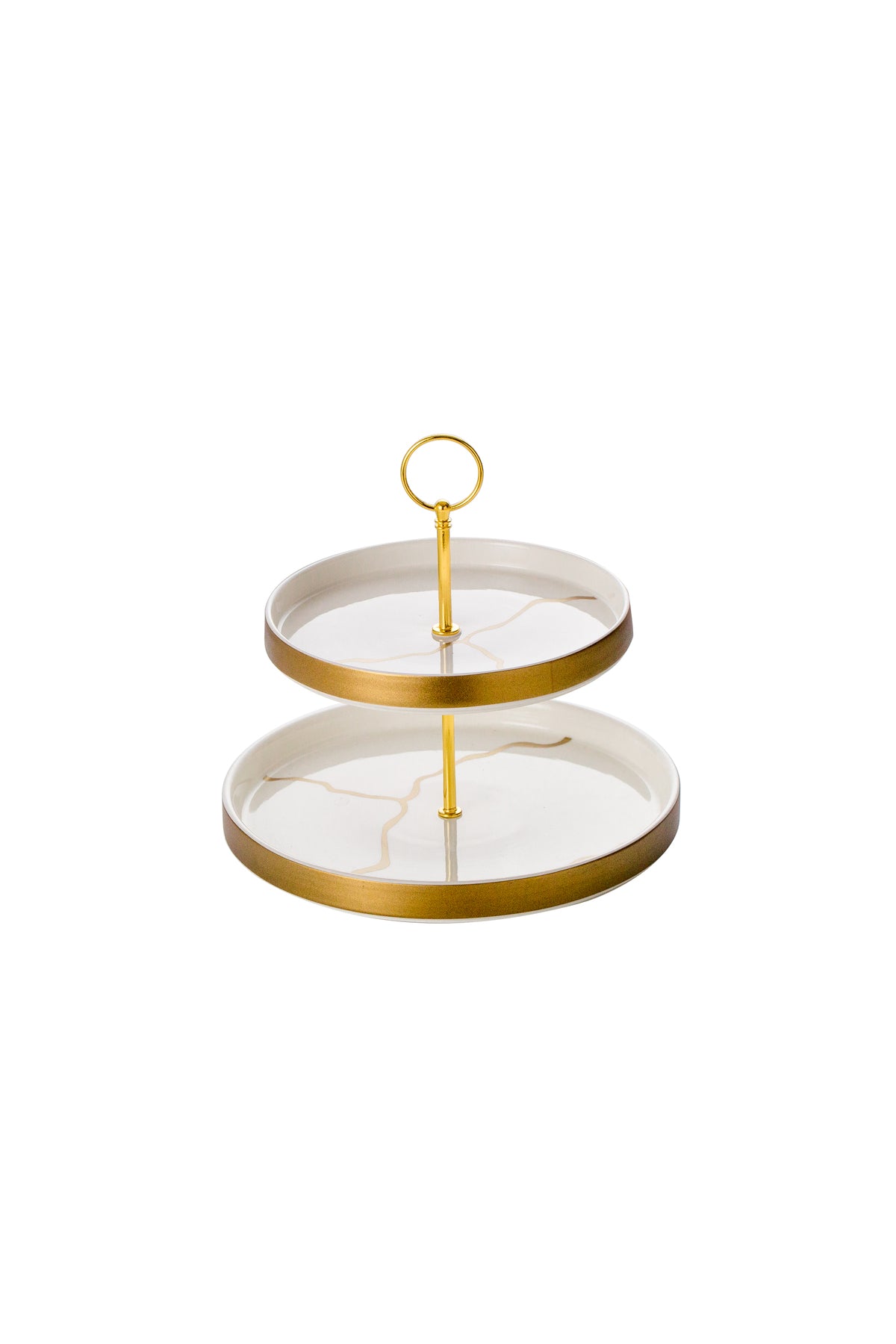 Suport Prăjituri Etajat din Porțelan, 2 Niveluri, 25 cm - Infinity collection