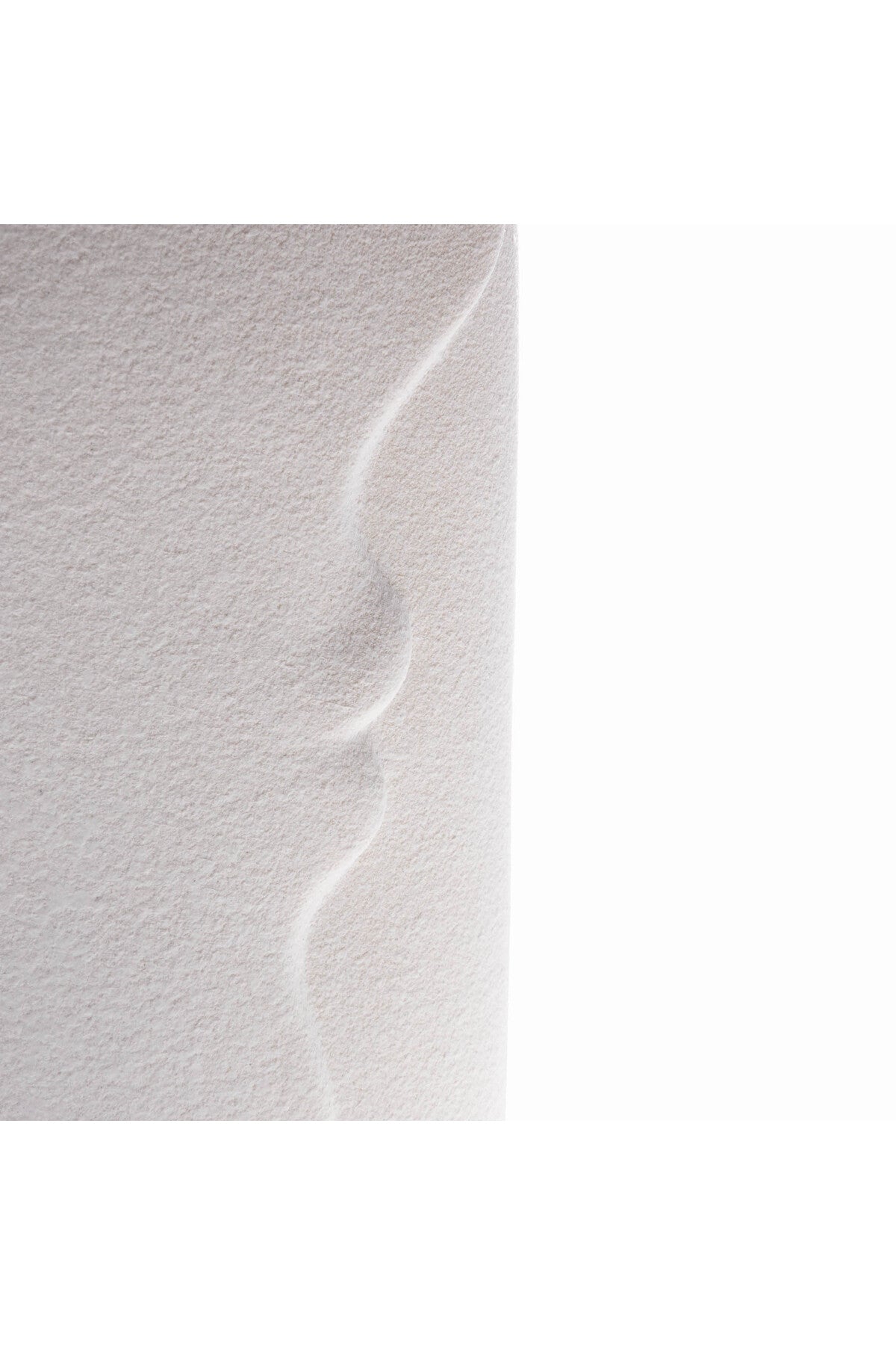 Vază Decorativă din Ceramică "Silhouette", Design Profil Uman, 30 cm - Alb mat texturat
